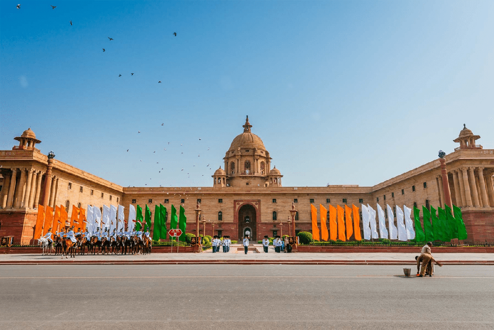 Президентский дворец Раштрапати-Бхаван в Дели в Индии