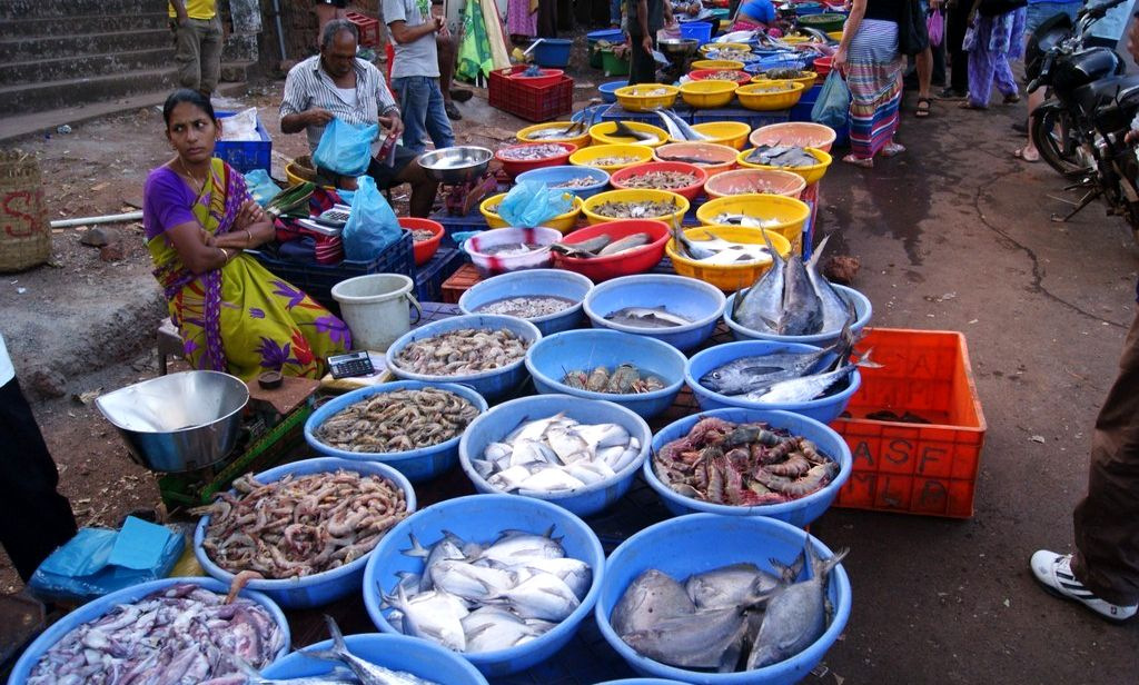 Рыбный рынок Гоа в Индии